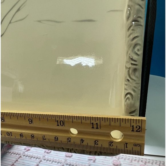 Kate Williams Global Designs Platter Chick-a-dee 12" x 7.5" Ceramic Painted Gift - Picture 6 of 7